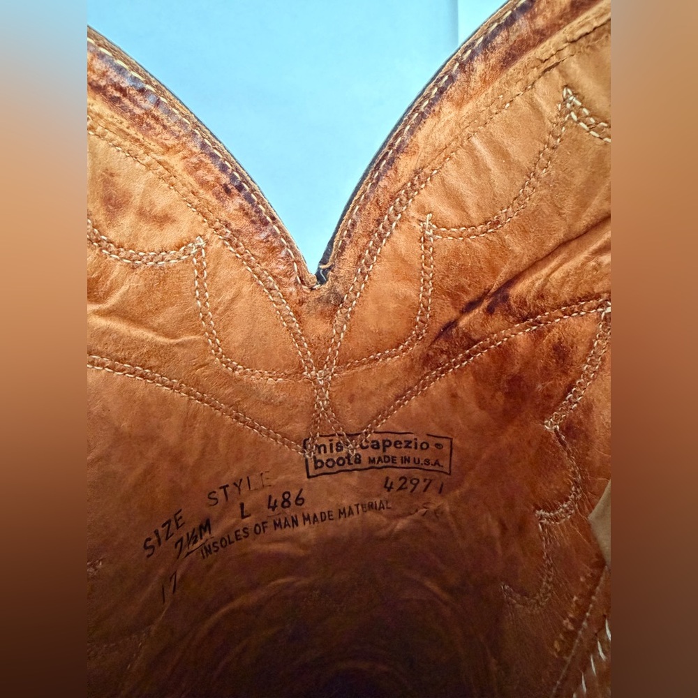 Miss Capezio Brown Suede Butterfly Western Cowgirl Boots in size 7.5 - Picture 2 of 7